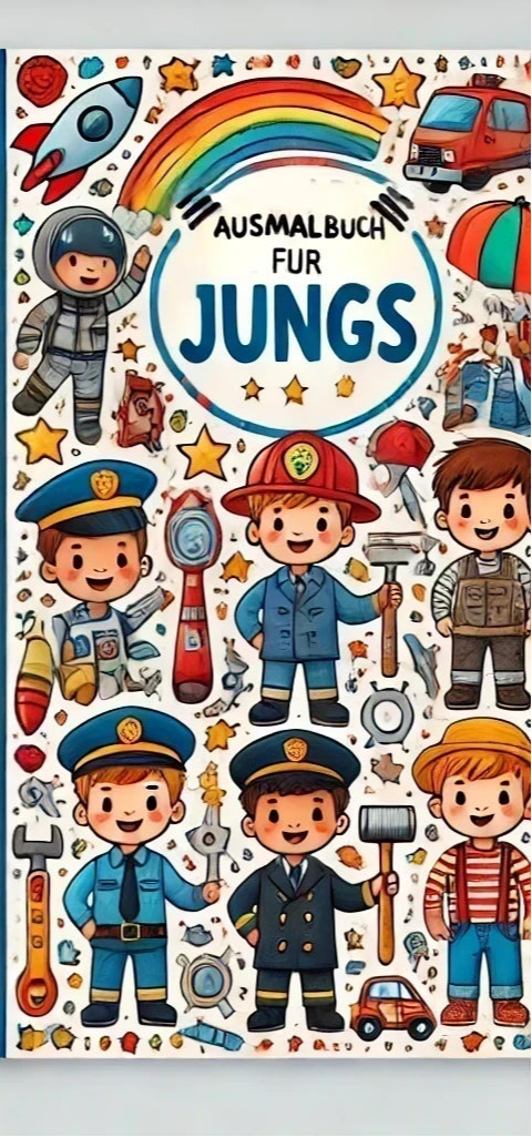 Malbuch für Jungs über Berufe